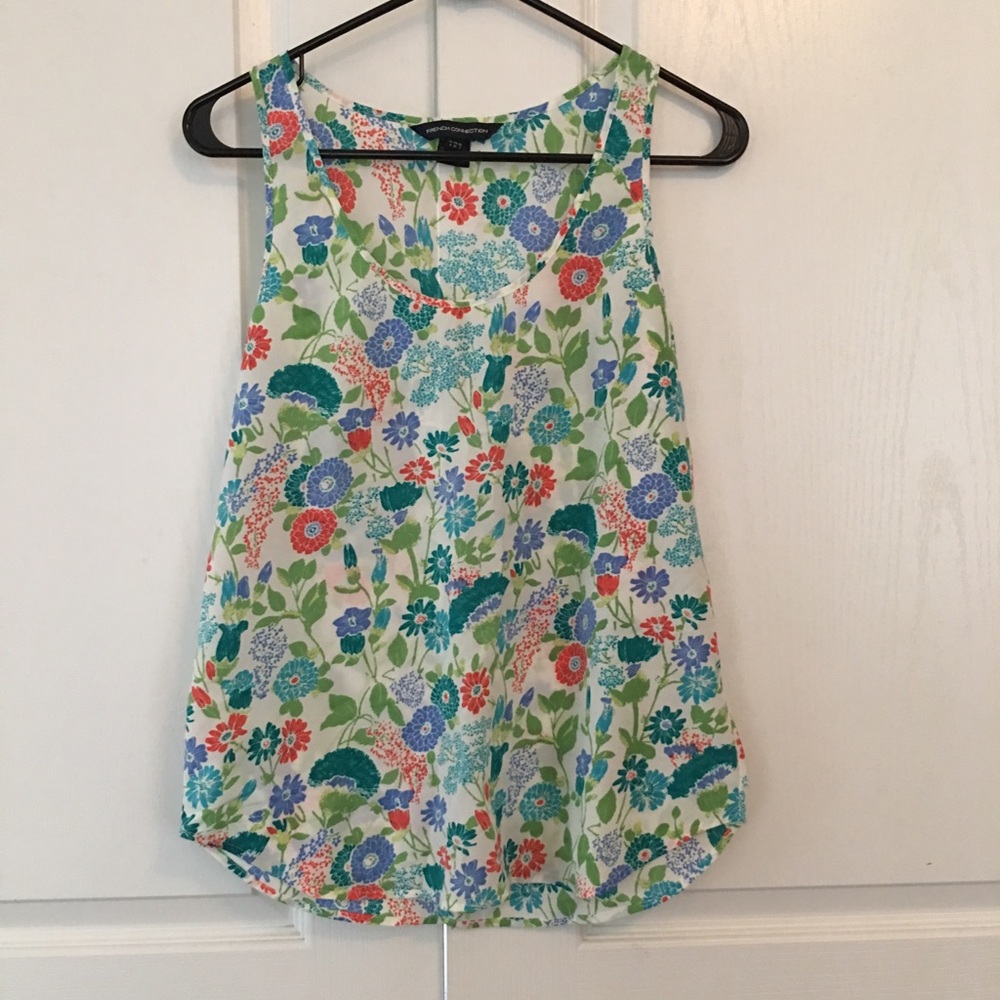 Sleeveless Floral Blouse, French Connection Size 2
